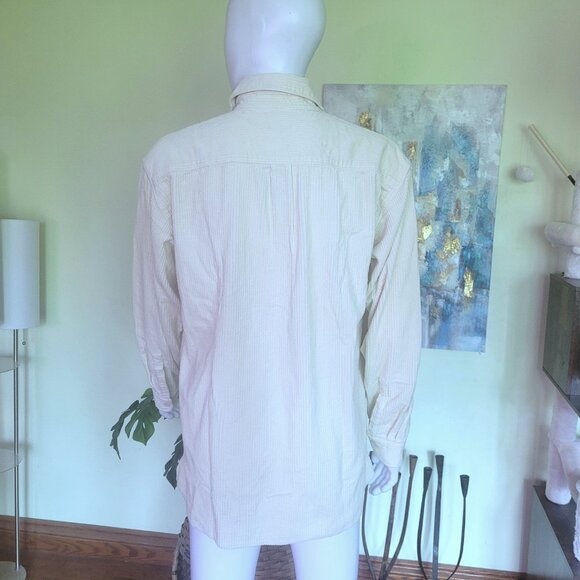 NEW Club Monaco Long Sleeve Wide Wale Corduroy Shirt, Cream, Sz XLarge - Picture 8 of 10